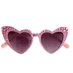 Lola + The Boys Crystal Encrusted Heart Sunnies