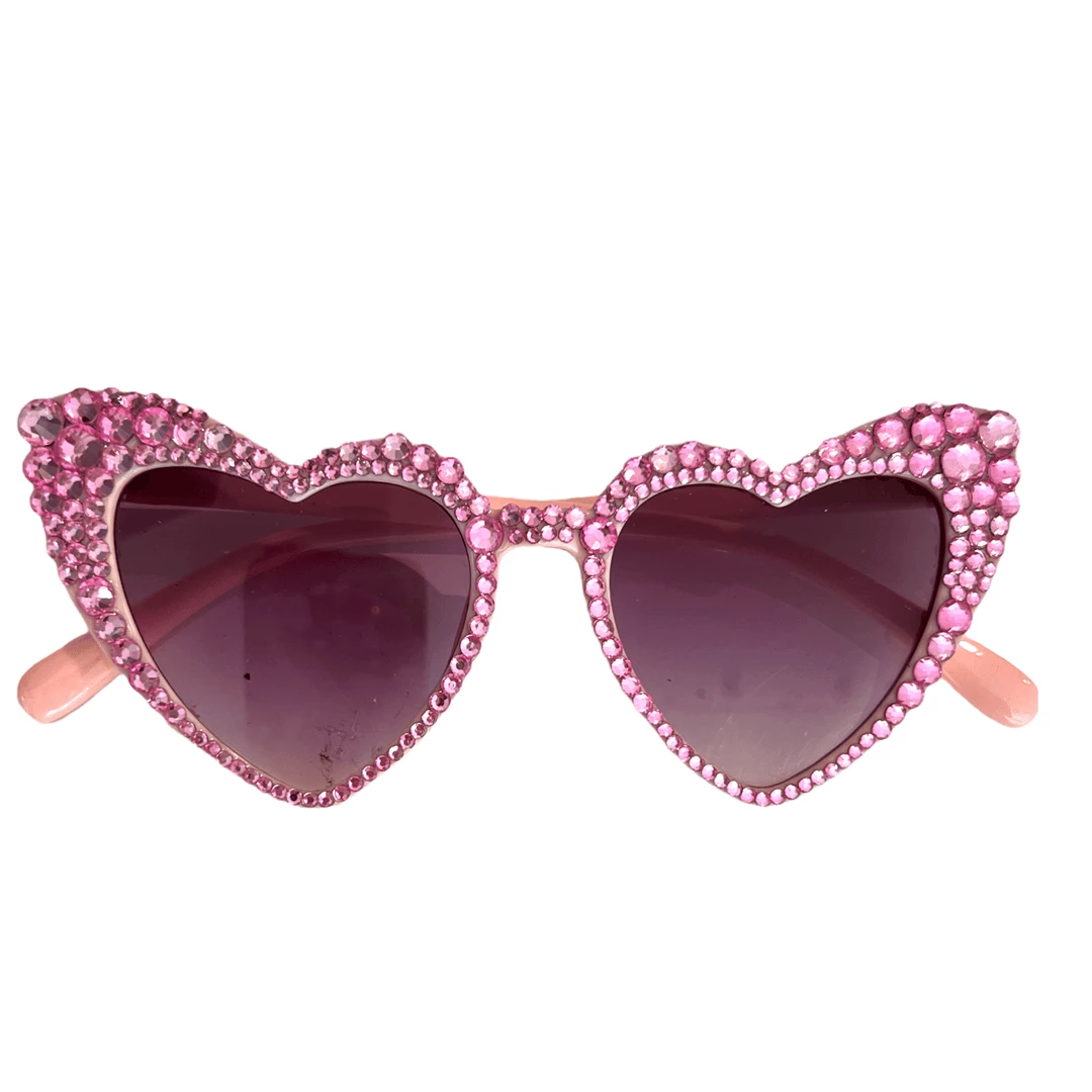 Lola + The Boys Crystal Encrusted Heart Sunnies 4 Lola + The Boys Crystal Encrusted Heart Sunnies