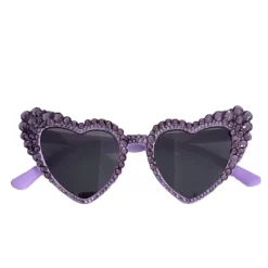 Lola + The Boys Crystal Encrusted Heart Sunnies 7 Lola + The Boys Crystal Encrusted Heart Sunnies