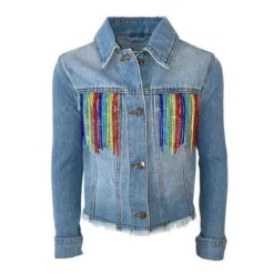 Lola + The Boys Crystal Rainbow Tassel Denim