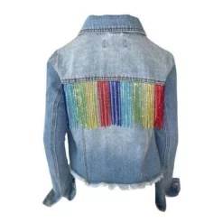 Lola + The Boys Crystal Rainbow Tassel Denim