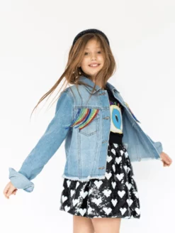 Lola + The Boys Crystal Rainbow Tassel Denim