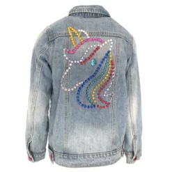 Lola + The Boys New Arrivals Light Bright Unicorn Denim Jacket