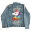 Lola + The Boys Original Unicorn Sequin Rainbow Denim