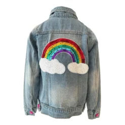 Lola + The Boys Somewhere Over The Rainbow Denim Jacket Girls