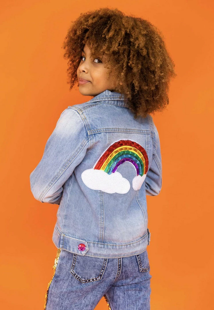 Lola + The Boys Somewhere Over The Rainbow Denim Jacket Girls 3 Lola + The Boys Somewhere Over The Rainbow Denim Jacket Girls