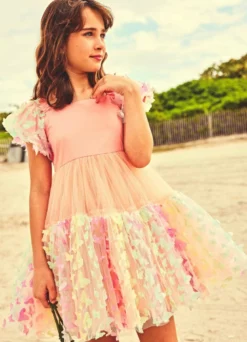 Lola + The Boys New Arrivals 3D Butterfly Puffy Sleeve Dress PREORDER Ships 7/20