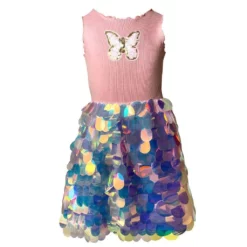 Lola & The Boys Butterfly Paillette Dress