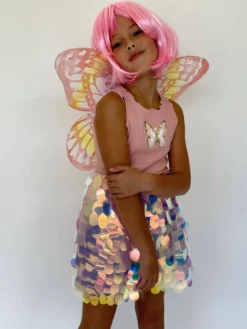 Lola & The Boys Butterfly Paillette Dress