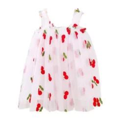 Lola + The Boys Girls Cherry Berry Tulle Dress
