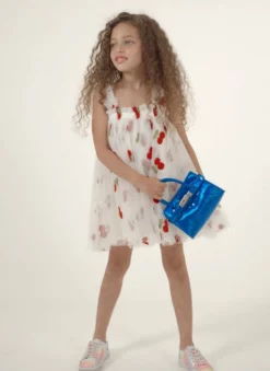 Lola + The Boys Girls Cherry Berry Tulle Dress