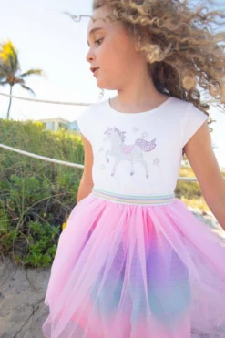 Lola + The Boys Crystal Unicorn Tutu Dress