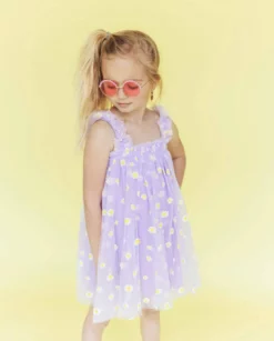 Lola + The Boys Daisy Lavender Tulle Dress Girls
