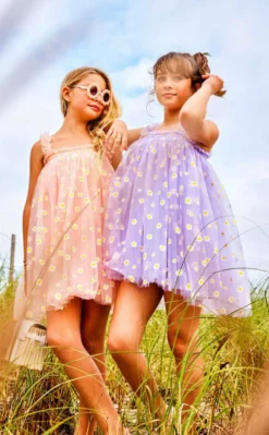 Lola + The Boys Daisy Lavender Tulle Dress Girls
