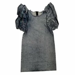 Lola + The Boys Girls Denim Ruffle Dress