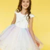 Lola + The Boys Girls Glitter Wing Unicorn Pastel Dress
