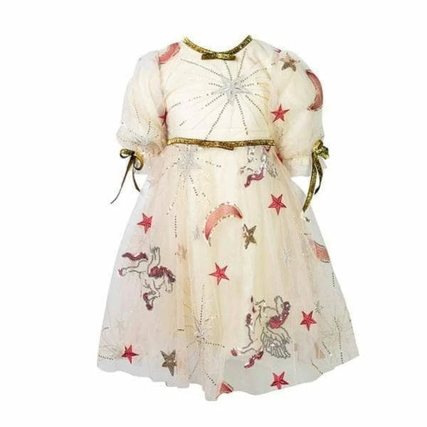 Lola + The Boys Girls Golden Star Party Dress 4 Lola + The Boys Girls Golden Star Party Dress