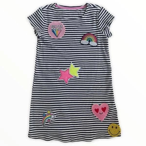Lola + The Boys New Arrivals Mod Patch Stripe T Shirt Dress 4 Lola + The Boys New Arrivals Mod Patch Stripe T Shirt Dress