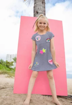 Lola + The Boys New Arrivals Mod Patch Stripe T Shirt Dress