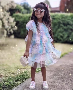 Lola + The Boys Girls Pastel Stars Dress