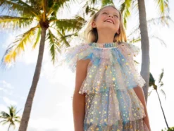 Lola + The Boys Girls Pastel Stars Dress
