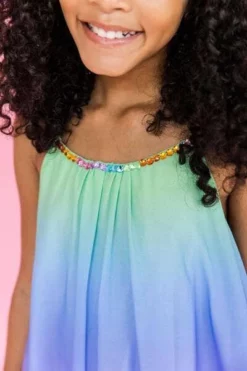 Lola + The Boys Rainbow Ombre Gem Dress 15 Lola + The Boys Rainbow Ombre Gem Dress