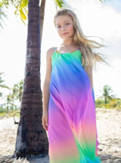 Lola + The Boys Rainbow Ombre Gem Dress