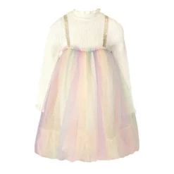 Lola + The Boys Girls Rainbow Shimmer Tulle Dress 11 Lola + The Boys Girls Rainbow Shimmer Tulle Dress