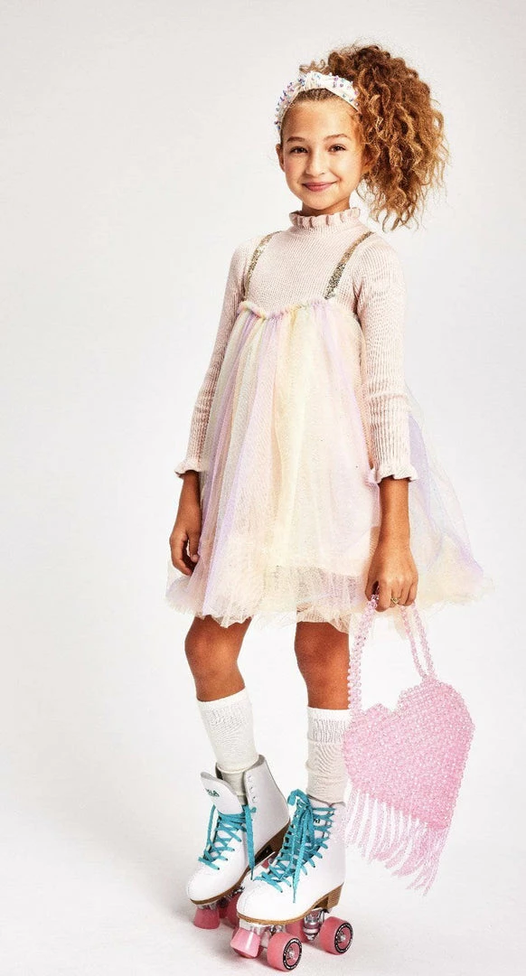 Lola + The Boys Girls Rainbow Shimmer Tulle Dress 3 Lola + The Boys Girls Rainbow Shimmer Tulle Dress