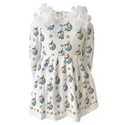 Lola + The Boys Rainbow Unicorn Dream Dress Girls
