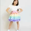 Lola + The Boys New Arrivals Satin Rainbow Dream Dress