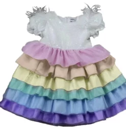Lola + The Boys New Arrivals Satin Rainbow Dream Dress