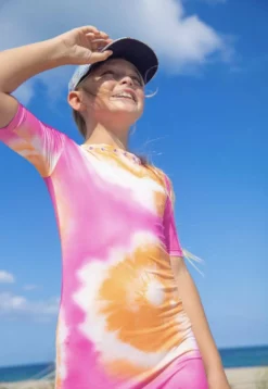 Lola + The Boys Sherbet Tie Dye Dress Girls