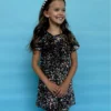Lola + The Boys Girls Shimmer Stardust Sequin Dress