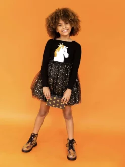 Lola + The Boys Sleepy Unicorn Stardust Tutu Dress Girls