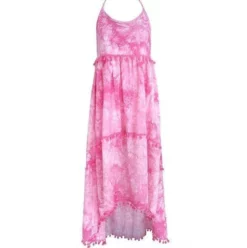 Lola + The Boys St. Barths Tie Dye Pom Pom Dress
