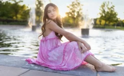 Lola + The Boys St. Barths Tie Dye Pom Pom Dress