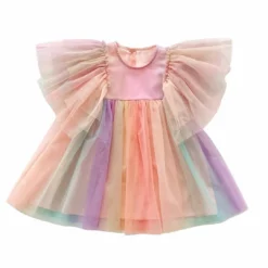 Lola + The Boys Sunset Rainbow Tulle Dress Girls
