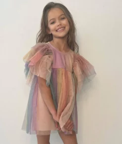 Lola + The Boys Sunset Rainbow Tulle Dress Girls
