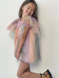 Lola + The Boys Sunset Rainbow Tulle Dress Girls