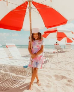 Lola + The Boys Tie Dye Patch Short Sleeve Dress Girls