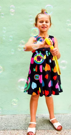 Lola + The Boys Rainbow Heart Dress