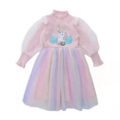 Lola + The Boys Rainbow Unicorn Tulle Dress