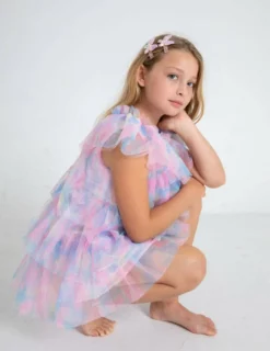 Lola + The Boys Water Color Tulle Dress