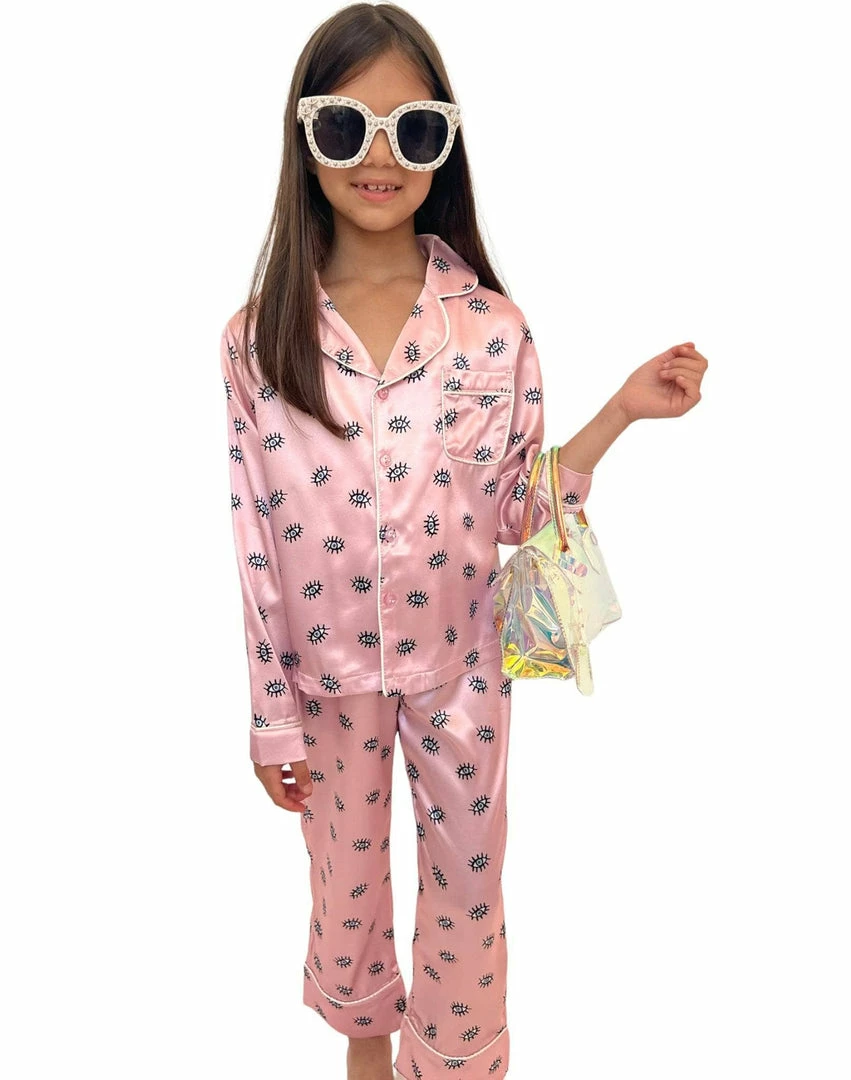 Lola + The Boys Evil Eye Silk Pant Set 3 Lola + The Boys Evil Eye Silk Pant Set