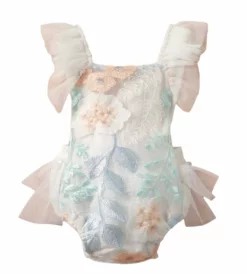 Lola + The Boys New Arrivals Floral Baby Onesie