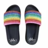 Lola & The Boys Black Glitter Rainbow Slides 2 Lola & The Boys Black Glitter Rainbow Slides