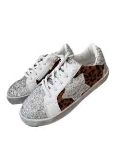 Lola + The Boys Cheetah Glitter Star Sneaker