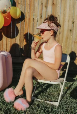 Lola + The Boys Cotton Candy Faux Fur Slides Girls