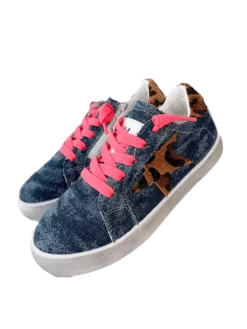 Lola + The Boys Neon Denim Star Sneaker